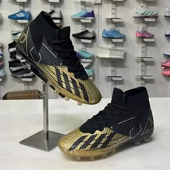 New high-top football shoes long nails broken nails school professional training shoes fashion gradual change assassin manufacturers football shoes 35