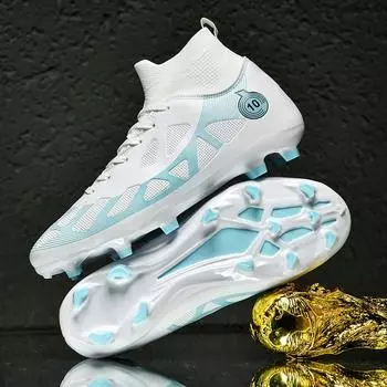New high-top football shoes men s AG long nails TF broken nails adult students outdoor grass non-slip sneakers 35