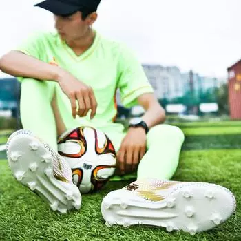 New high-top football shoes men s mandarin duck color adult female adolescent long nails non-slip and wear-resistant sports training shoes 35