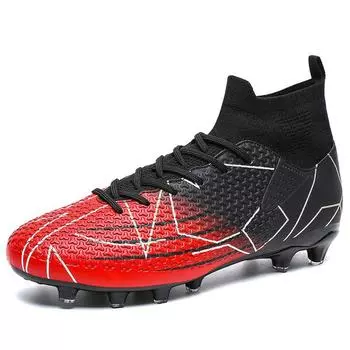 New high-top football shoes spike broken nails competition training shoes boys and girls Football Shoes 35