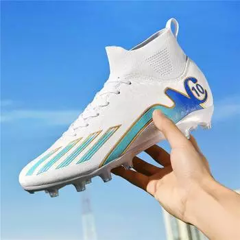 New high-top men s and women s football shoes long nails TF broken nails competition training shoes men s and women s adult sports football shoes 31