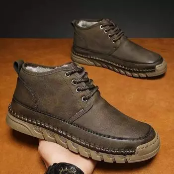 New high-top shoes men s new winter velvet warm cotton shoes retro large size 38