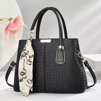 New High-value Plaid Embossed Fashionable Splicing Bucket Bag High-value Simple and Atmospheric Handbag Versatile .