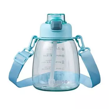 New high-value pot-bellied cup, large capacity, simple and cute, children s water bottle, straw cup, girls water cup, high temperature resistance 700ml