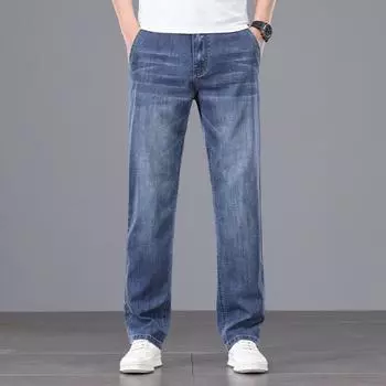 New High-waist Loose Light Business Thin Small Straight Trousers Jeans In Spring and Summer 29
