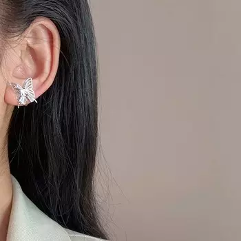 Новая полая бабочка кристалл циркон ушная клипса мода простая без ушей отверстие ювелирные изделия подарок вечеринка