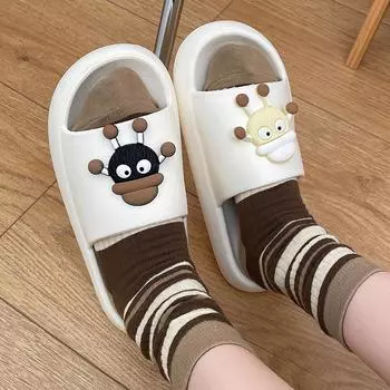 New home cool slippers women s summer bathroom lightweight eva couple lightweight platform slippers women s shoes 36-37 [one size smaller] чёрный