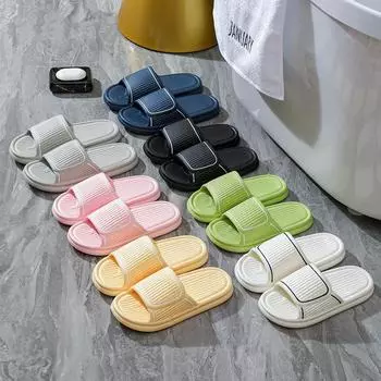New Home Soft Sole EVA Men s Slippers Women s Anti-Slip Bathroom Slipper Summer Casual Indoor Slippers for Men Sandal Flip-Flops 36-37 розовый