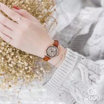 Новые гонконгские модные женские часы с вращающимся поворотным столом Forest Student Belt женские часы