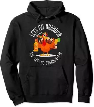 New Hooded Sweater Roast Chicken Pattern Printed Crew Neck Top XS чёрный