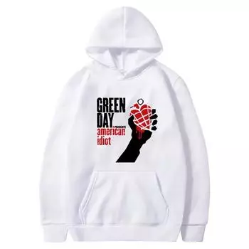 New Hoody GREEN DAY Printed Tops Round Neck For Womens Fashion Casual Soft Pullover Sweater Loose Unisex Comfortable Hoodies L чёрный