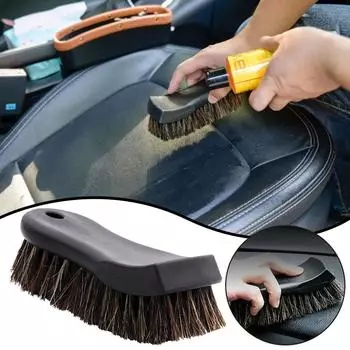 New Horsehair Leather Cleaning Brush Genuine Horsehair Detailing Brush Car Interior Detailing Tools For Car Cleaning And Wa K5b5 чёрный