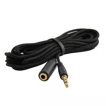 New Hot Cloth Lanyards F/M Female To Male 3.5mm Stereo Headphone Extension Cable Cord Audio Adapter