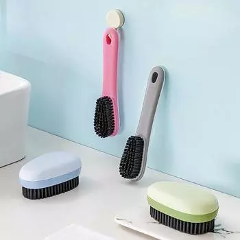 Новая бытовая щетка для обуви, короткая щетка для стирки, мягкая щетина, которая не повреждает подошвы обуви, длинная ручка, отверстие для подвешивания, щетка для обуви белый