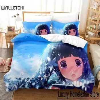 New Hyouka Bedding Set Single Twin Full Queen King Size Bed Set Adult Kid Bedroom Duvet cover Sets 3D Print Anime Bed Sheet Set 70x133cm 2pcs