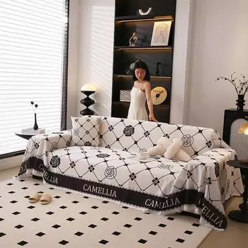 Новый универсальный чехол для диванной подушки Ice Silk Camellia, высококачественный чехол для дивана, чехол для дивана, универсальное полотенце для дивана на все времена 180*130cm