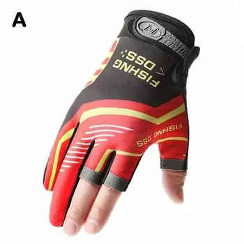 New Ice Silk Fishing Gloves Breathable Neoprene Cloth Three Finger Cut Gloves Anti-Slip Sunscreen 3 Finger Glove Fish Equipment