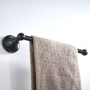 new Imitation bronzer Towel Hanger Wall Mounted Towel Rack Bathroom Brass Towel Bar Rail accessories Embossed single chassis29cm чёрный