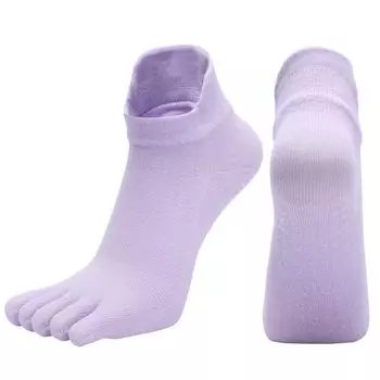 [New in 23] Professional Yoga Socks Five-Finger Socks Women Non-Slip Combed Cotton Dance Pilates Fitness Room Socks 2301 purple