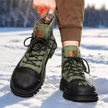 Новинка в теплых, устойчивых к холоду, высоких мужских зимних ботинках, повседневная флисовая обувь, оригинальные предложения, удобная распродажа мужской зимней обуви 39