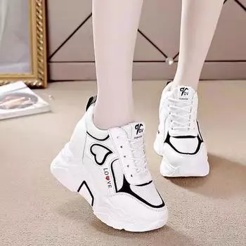 New inner height-increasing women s shoes mesh surface breathable and high casual sports shoes summer platform dad shoes tide spring 35