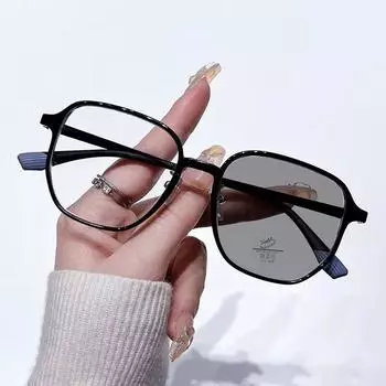 New Intelligent Photochromic Reading Glasses Stylish Square Frame Far Sight Eyewear Men Women Fashion HD Lens Presbyopia 0