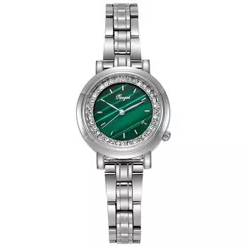 New Internet celebrity quartz movement watch ins retro style ladies wristband temperament steel belt watch small green watch disc