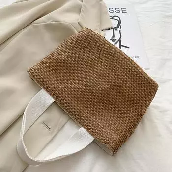 New Internet celebrity woven bag fashion casual beach women s bag temperament handbag small bag белый