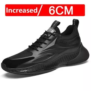 New Invisible Heightening 8CM Men Running Shoes Low Heel Soft Bottom Casual Sports Shoes Breathable Mesh Inner Lining EVA Insole 37
