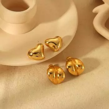 New Irregular Geometric Titanium Steel Stud Earrings Niche Premium 18k Gold Stainless Steel Earrings