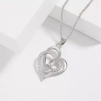 New Irregular Heart To Heart Matching Pendant for Women s Premium Overlap Interlocking Love Necklace