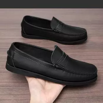 New Italian Genuine Leather Men s Shoes Luxury Brand Business Casual Shoes Designer Formal Loafers High Quality Walking Sneakers 39 чёрный