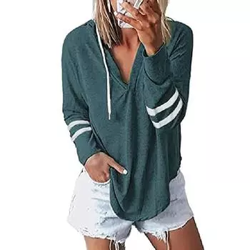 Новые товары Популярные товары Европейская и американская женская одежда Wish Loose Long Sleeved Hooded Sweatshirt S серый