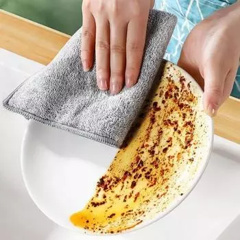New Japanese Bamboo Charcoal Fiber Wipes Household Cleaning Soft Dish Towel Kitchen Supplies Thickened Absorbent Towel 1PC