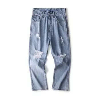 New Japanese Loose Micro-flare Jeans and Jeans Trousers In Spring and Summer 28 синий
