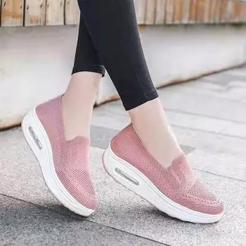 New Japanese style one foot thick sole air cushion shoes for casual wear, 2025 fashionable soft sole comfortable women 37 розовый