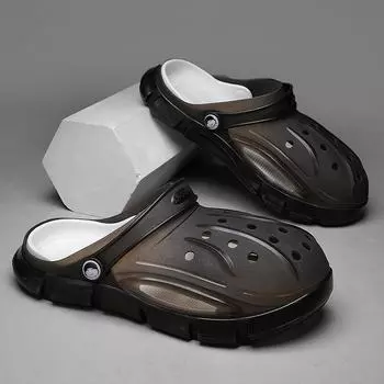 New jelly bag head sandals men s summer breathable trend wear travel sandals non-slip and wear two wear beach shoes 40