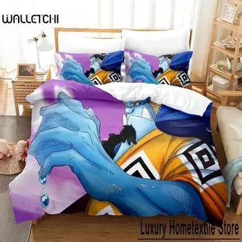New Jinbe Bedding Set Single Twin Full Queen King Size Bed Set Adult Kid Bedroom Duvet cover Sets 3D Print Anime Bed Sheet Set 70x133cm 2pcs
