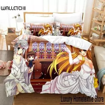 New Kanokon Bedding Set Single Twin Full Queen King Size Bed Set Adult Kid Bedroom Duvet cover Sets 3D Print Anime Bed Sheet Set 70x133cm 2pcs