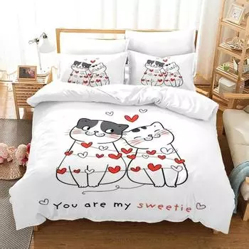 New King Queen Lovers Bedding Set Single Twin Full Queen King Size Lover Oil Painting Bed Set Aldult Boys Bedroom Duvetcover 020 EU single(135x200cm)