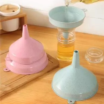New Kitchen Large Wheat Straw Plastic Large Diameter Wine Pot Liquid Dispensing Funnel