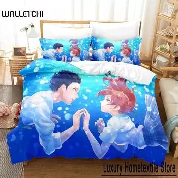 New Koe No Katachi Bedding Set Single Twin Full Queen King Size Bed Set Adult Kid Bedroom Duvet cover Sets Anime Bed Sheet Set 70x133cm 2pcs