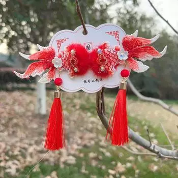 NEW Koi Goldfish Tassel Hair Clip A Pair Of New Year s Headwear Creative Gift For Children s Hair Accessories