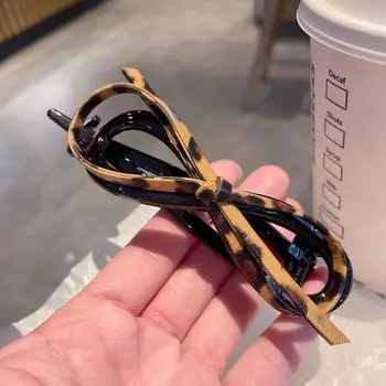 New Korean Twist Hair Clips Artificial Leather Hair Bowknot Hairpin for Women Girl Vintage Hair Grip Elegant Hair Accessories