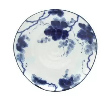 New Kyoto Obanzaiyasan Series Aizome Grape 40 triangles 1 plate