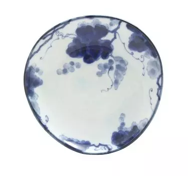 New Kyoto series Aizome grape 35 triangles 1 plate Obanzaiya-san