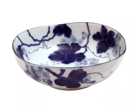 New Kyoto Series Aizome Grape Triangle 55 Bowl 1 Piece Obanzaiya-san