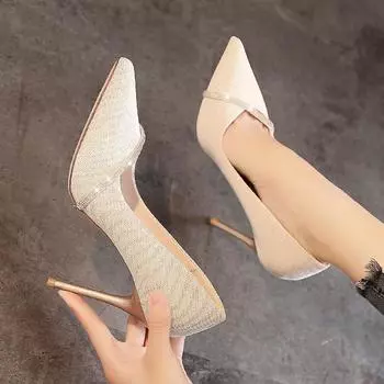 New Ladies Shoes Fashion Basic Women s High Heels Sexy Party Pumps Women Crystal Slip-on Thin Heels Female Shoes Zapatos Mujer 34 чёрный