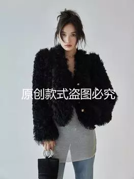 New lamb wool jacket women s environmentally friendly fur autumn and winter warm black and white solid color Korean jacket lamb wool jacket S белый