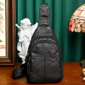 Новая нагрудная сумка большой вместимости, ретро, простая, на одно плечо, кроссбоди, корейский стиль, модная, из мягкой кожи, на плечо, женский рюкзак